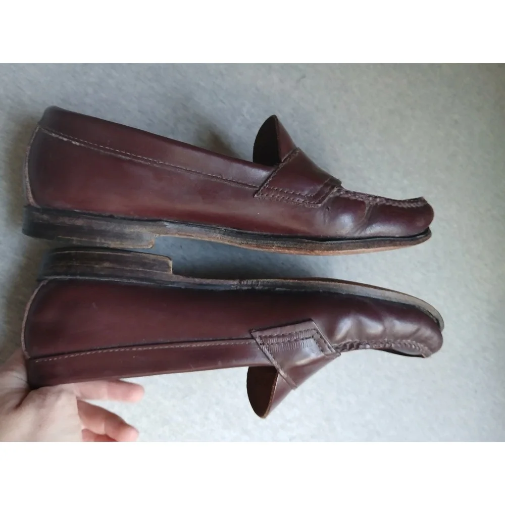 Bass Weejuns Mens 10.5 D Leather Oxblood Loafers Casual Work Dress Slip On